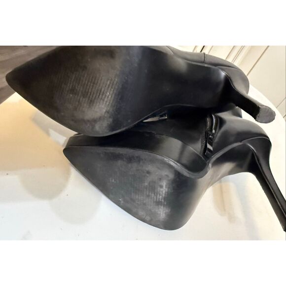 Nasty Gal Women's Faux Leather Side Zip Platform Heeled Booties Black Size 7M - Picture 15 of 16